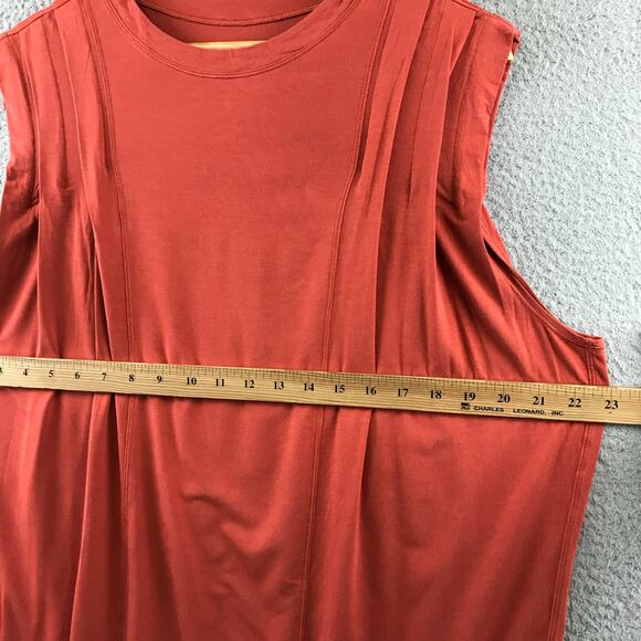 Lululemon Women Modal Pleated Shoulder Tank Top Red Rock Rust Orange Relaxed - Picture 5 of 7